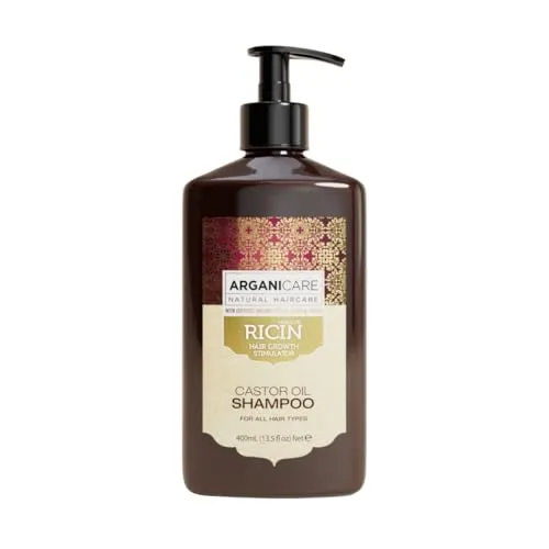 Arganicare Castor Oil Shampoo - Haargroei-Stimulator - Shampoos mit zertifizierten organischen Argan- und Castor-Ölen, die Haarbruch reduzieren und die Kopfhaut pflegen. Ideal für Stylingprodukt-Nutzer!