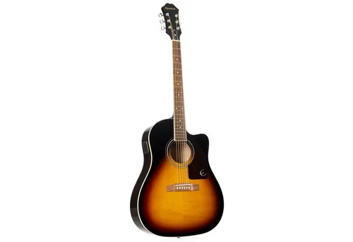 Epiphone AJ-220 SCE Studio Vintage Sunburst - Akustische Gitarre - Akustische Gitarre mit Cutaway und hochwertigem Vintage Sunburst-Finish, ideal für Musiker, die sowohl im Studio als auch auf der Bühne glänzen möchten.