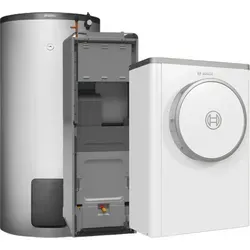 Bosch Compress 7400i AW Wärmepumpen-Paket CS742 - Vielseitiges Wärmepumpen-Paket für Außenaufstellung, leise im Betrieb und effizient mit einem SCOP von bis zu 5,1. Ideal für einfache Installation und Bedienung.