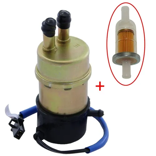 Benzinpumpe inkl. Filter 10mm 12V gerade Anschlüsse Honda Kawasaki Suzuki