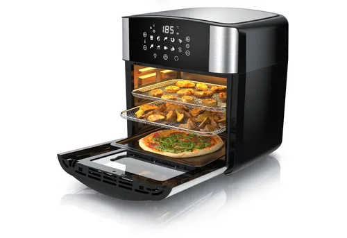 Arendo Heißluftfritteuse Multifunktionsofen 16L - Heißluftfritteuse mit 10 Programmen, 80% weniger Fett und 16L Fassungsvermögen für gesundes Frittieren, Grillen und Dörren. Ideal für vielseitige Mahlzeiten ohne Geruchsbelästigung.