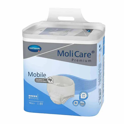 MoliCare Premium Mobile 6 Tropfen S, 56 Stück - Inkontinenz Schutzhosen & Unterwäsche mit hohem Tragekomfort, atmungsaktiv und sicherer Auslaufschutz bis zu 12 Stunden für ein aktives Leben.