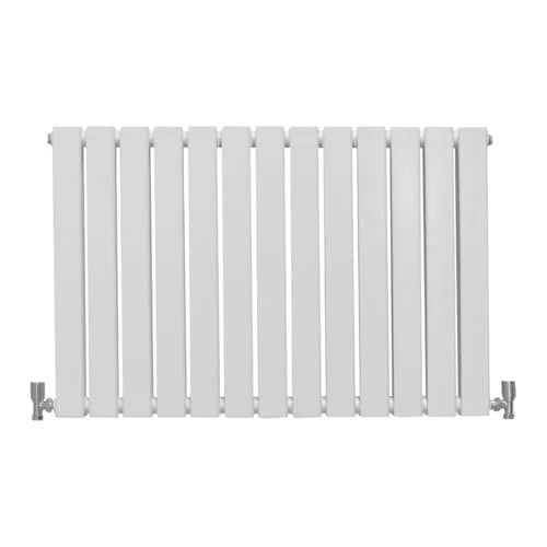 Paneelheizkörper Flachheizkörper Design Heizkörper Heizung 60cm x 91cm Glänzendes Weiß Horizontal Heizgerät Doppellagig Wandheizkörper Küche Wohnzimmer Badezimmer Reinigungsbürste und Befestigungsset