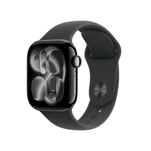 Apple Watch Series 11 42 mm Schwarz Sportarmband M/L - Smartwatch mit EKG-Herzfrequenzmesser und präzisen Schlafmessungen. Das geschmeidige Silikonarmband ist ideal für Sport und schweißresistent.