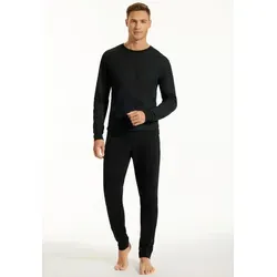 Uncover by Schiesser Herren Schlafanzug lang, schwarz, 56 - Schlafanzüge für Herren, perfekte Passform aus hautfreundlichem Material für hohen Tragekomfort und modischen Stil.