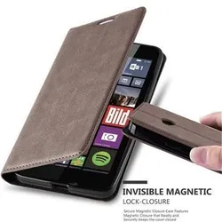 Cadorabo Hülle für Nokia Lumia 640 Schutz Hülle in Braun Handyhülle Etui Case Cover Magnetverschluss