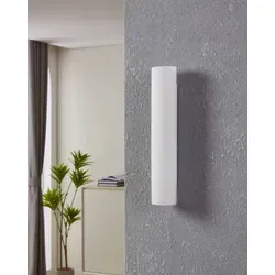 EGLO Wandlampe Zola - 2-flammige Spiegelleuchte - Elegante Wandleuchte aus Metall und opal-mattem Glas in Weiß, ideal für ein angenehmes Licht im Badezimmer. Dimmbar mit E14 Leuchtmitteln, passt perfekt zu jedem Einrichtungsstil.