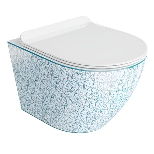 LAVITA Wand-WC Sofi Slim Kresz: Hängende Toilette mit Soft-Close Sitz - Einteilige Toiletten mit elegantem, spülrandlosem Design für einfache Reinigung und hygienische Nutzung. Der komfortable Soft-Close WC-Sitz sorgt für sanftes Schließen.