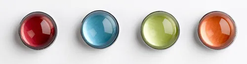 Zeller Magnete Ø 2,5 x 1,5 je 1x rot, orange, grün, blau 50036