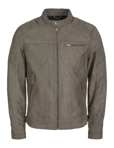 JACK & JONES Kunstleder Jacke Herren - Falcon Fake Suede, XS - Funktionsjacke für Herren aus hochwertigem Kunstleder, stylisch und bequem für jeden Anlass.