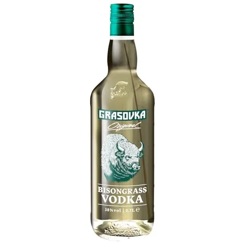Grasovka Bisongrass Vodka (1 x 0.7 l) - Wodka mit Geschmack, verfeinert mit Bisongras für ein einzigartiges, mild-würziges Aroma – ideal zum Mixen mit Apfelschorle oder Apfelsaft.