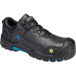 Portwest Stiefel Apex S3s ESD HRO SR SC FO - Größe 47 - Schwarz/Blau - Robuste Stiefel mit hitzebeständiger Außensohle und ESD-Eigenschaften. Ideal für den professionellen Einsatz, bieten sie hervorragende Rutschfestigkeit und Mobilität auf unebenem Gelände.