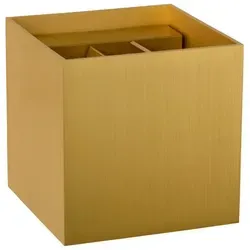 Lucide Led-Wandleuchte Xio in Gold, quadratisch, 9,7x9,7 cm - Elegante LED-Wandleuchte Xio in Gold für stilvolle Innenräume. Mit austauschbarem Leuchtmittel und warmweißem Licht sorgt sie für eine einladende Atmosphäre. Perfekt für Schlafzimmer und Wohnräume.