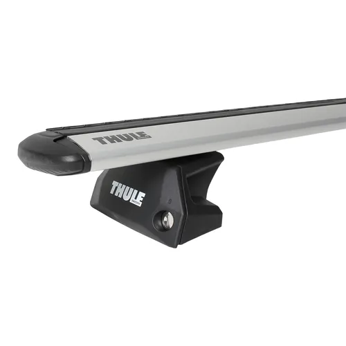 Thule WingBar EVO Dachträger für Genesis GV70 SUV - Fahrzeugspezifischer Relingträger mit abnehmbarer Funktion und Anti-Diebstahlschloss, ideal für sicheres Transportieren von Gepäck bis 75 kg.
