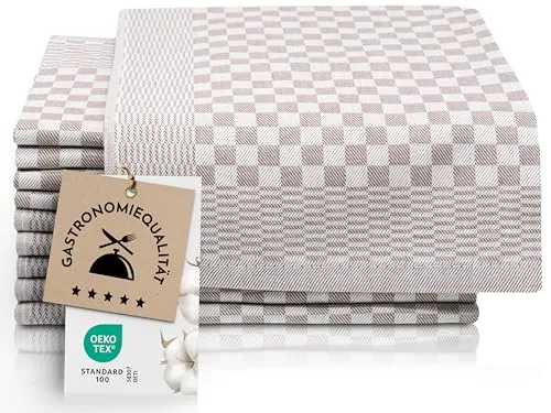 ZOLLNER Geschirrtuch Set (10-tlg), saugstark & pflegeleicht - Geschirrtücher aus 100% Baumwolle, robust und ideal für den täglichen Einsatz, perfekt für die Küche oder Gastronomie.