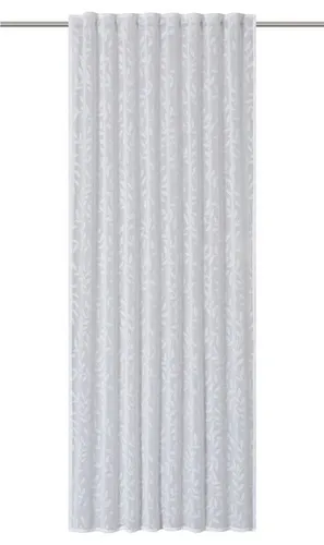ELBERSDRUCKE Vorhang Gardine mit verdeckten Schlaufen Willow weiß 255 x 140 cm (1 St), Multifunktionsband, halbtransparent, ViskosePolyester, Blätter, floral, bedruckt, einfarbig, modern