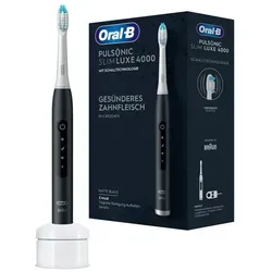 Oral-B Pulsonic Slim Luxe 4000 - Matte Black - Elektrische Zahnbürste mit Schalltechnologie und integrierter Schaltuhr für effektive Reinigung, ideal für ein strahlendes Lächeln.