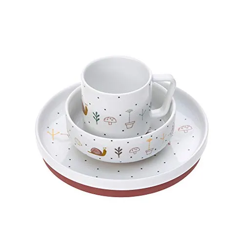 Tischset Porzellan/Silikon Garden Explorer girls - Spielware für kreative Kinder, aus hochwertigem Porzellan und Silikon, ideal für das Essen und Spielen.