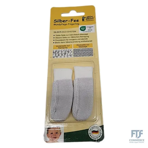 GRÜNSPECHT Mundpflege-Fingerling "Silber-Fee", Zahnpflege Baby, zur Zahnfleischm