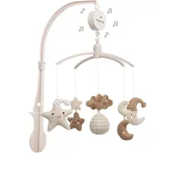 Baby's Only Musik Mobile Baby Heaven - Strickfiguren & Spieluhr - Baby Mobiles - Fördert die frühkindliche Entwicklung mit bezaubernden Figuren und der Melodie "It Is A Small World". Leicht anzubringen und abnehmbar für müheloses Waschen.