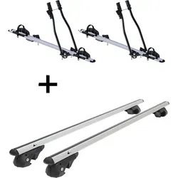 Fahrradträger Set SAGITTAR + Relingträger VDP004 XL für Opel Antara ab 06 - Fahrradträger Set für Opel Antara ab 06, ideal für den sicheren Transport von zwei Fahrrädern auf dem Dach. Hochwertige Materialien und einfache Montage für maximalen Komfort auf Reisen.