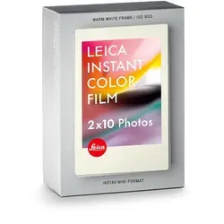 Leica SOFORT Farbfilm Doppelpack - 10 Stück warmweiß 60989 - Farbfilm für SOFORT-Kamera, 10 Bilder mit warm-weißem Rahmen und ISO 800 für lebendige Sofortaufnahmen.
