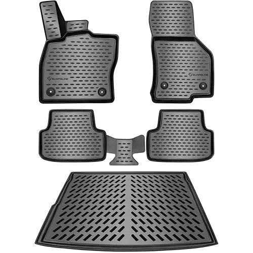 ELMASLINE 3D Gummimatten & Kofferraumwanne Set für BMW X1 F48 - Perfekte Passform für BMW X1 F48 (2015-2022) mit hohem Rand für optimalen Schutz vor Schmutz und Wasser. Hergestellt aus umweltfreundlichem, strapazierfähigem Gummi – pflegeleicht und rutschfest!