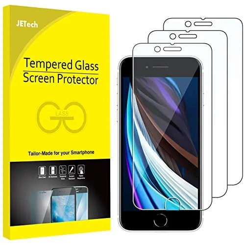 JETech Schutzfolie fur iPhone SE 3/2 (Modell 2022/2020) 4.7 Zoll, Folie Displayschutzfolie, 3 Stück