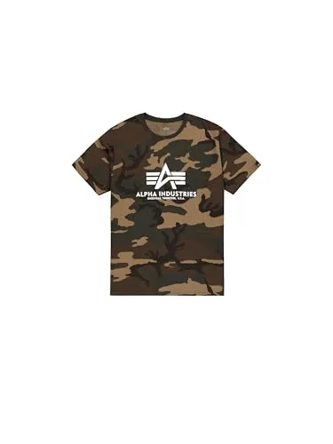 Alpha Industries Herren T-Shirt "Basic Camo" - Herren-Shirt in buntem Camo-Design aus 100% Baumwolle, ideal für einen lässigen Look. Komfortable Passform und auffälliges Logo auf der Brust.