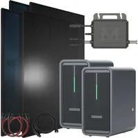 SUNNIVA Balkonkraftwerk 1840W mit 2 Marstek B2500-D & 4 bifazialen Solarmodulen - Effizientes Balkonkraftwerk mit 1840 W Gesamtleistung und 4 bifazialen Modulen für optimale Energieausbeute. Inkl. 2 Solarspeichern und Wechselrichter für vielseitige Nutzung auf Balkon oder Terrasse.