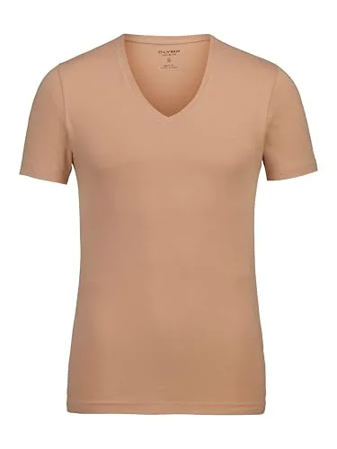 OLYMP Herren T-Shirt Langarm Level.Five - Caramel 24, L - Herren-Unterhemden, body fit Passform für optimalen Tragekomfort und modernes Design in zeitlosem Caramel.