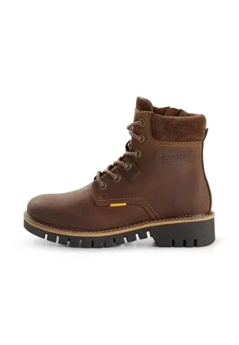 camel active Schnürstiefel mit Profilsohle - Robuste Schnürstiefel aus Crazy Horse Leder, ideal für Alltag und Outdoor. Seitlicher Reißverschluss für einfaches An- und Ausziehen sowie griffige Laufsohle für Stabilität.