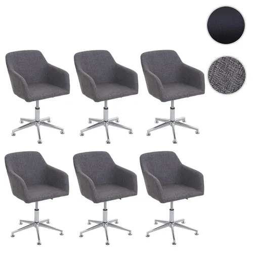 HWC-A74 Esszimmerstuhl 6er-Set, höhenverstellbar & drehbar, grau - 6er-Set Esszimmerstühle mit 360° Drehfunktion und höhenverstellbarer Sitzfläche für optimalen Komfort und Stil in Ihrem Wohn- oder Essbereich.