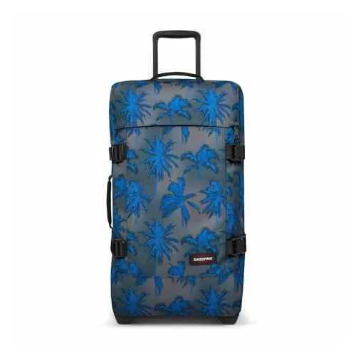 EASTPAK Tranverz M Brize Dye Grey Rollgepäck - Handgepäck mit großen Doppeldeckfächern und TSA-Schloss, ideal für Reisen. Hergestellt aus robustem 100% Polyester, bietet es eine freistehende Konstruktion und leichtgängiges Rollsystem.