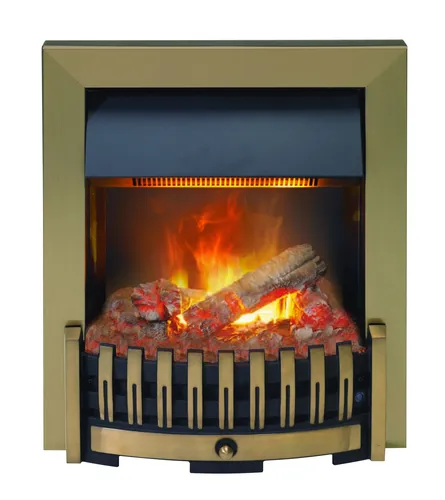 Dimplex Danville Opti-myst 3D Elektroeinsatz: Messing - Elektrokamin mit einzigartigem Opti-myst 3D-Flammeneffekt, ideal für stilvolle Innenräume und bietet behagliche Wärme bis 2000 W.