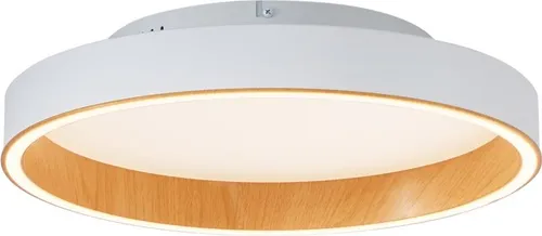 QAZQA Design-Deckenleuchte Ingo 40cm mit Holzoptik und LED - Moderne Deckenleuchte mit warmem Holzdesign und integrierter LED-Beleuchtung (3000 Kelvin). Perfekt für jeden Raum, einfach per Wandschalter in drei Stufen steuerbar. Ideal für eine stimmungsvolle Atmosphäre!