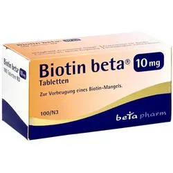 Biotin beta 10 mg Tabletten - Stärkung für Haut, Haare und Nägel - Biotin Tabletten zur Vorbeugung von Biotin-Mangel, fördern gesunde Haut, Haare und Nägel. Ideal für die tägliche Unterstützung Ihrer Schönheit von innen.
