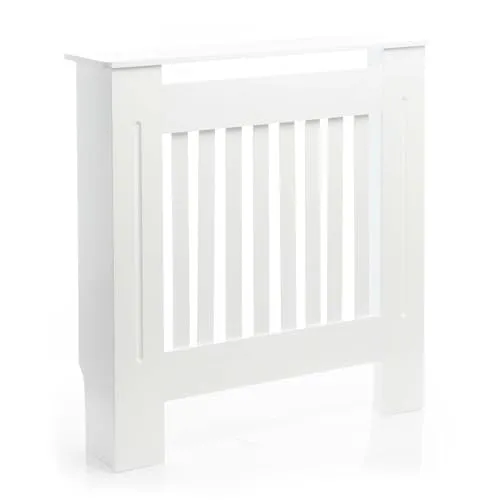 Toboli Heizkörperverkleidung weiß 78 x 19 x 82 cm - Zentralheizungen & Zubehör - Elegante MDF Heizkörperabdeckung in Lamellenoptik, schützt vor heißen Oberflächen und sorgt für Sicherheit in Haushalten mit Kindern und Haustieren.