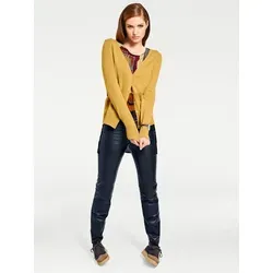 heine Strickjacke Feinstrickjacke gelb 38