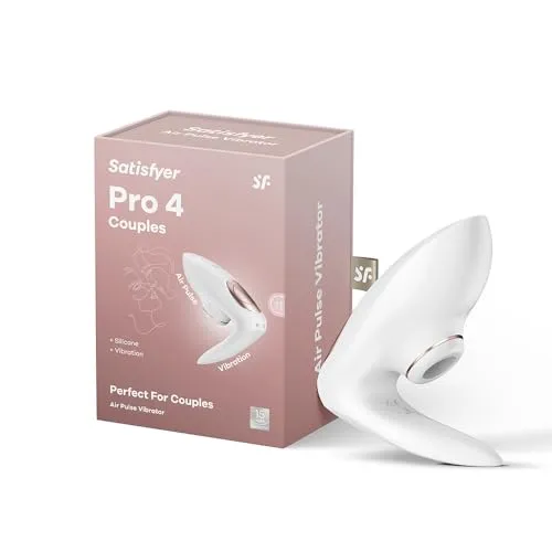Satisfyer Pro 4 Couples | Vibrator und Druckwellen-Stimulation | Sex-Spielzeug für Frau und Mann | Dildo und Sauger für Klitoris-Stimulation | leise und stark | Einführ- und Auflegevibrator