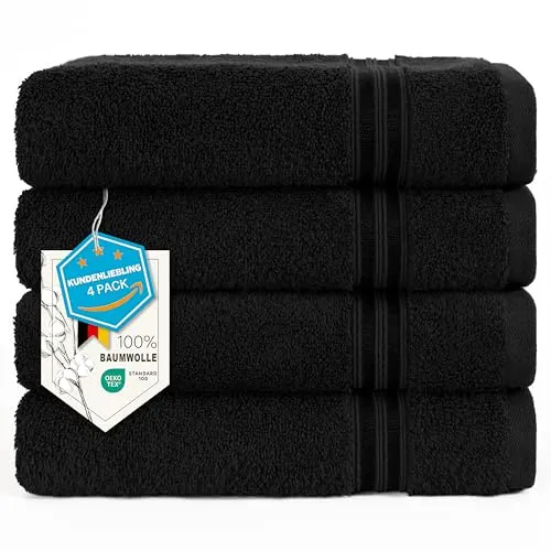 Hammetex 4er Handtücher Set - 100% Baumwolle, 50x100cm - Handtücher – 4er Set aus 100% Baumwolle, weich, saugstark und schnell trocknend. Ideal für Badezimmer, Sauna oder Hotel, Oeko-Tex zertifiziert für Sicherheit und Qualität.