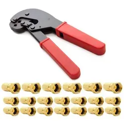 PremiumX PX-106C Krimpzange Crimpzange SAT Werkzeug für Satellitenkabel Presszange Crimping-Tool 20x F-Stecker