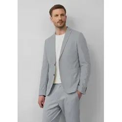 s.Oliver BLACK LABEL Slim Fit Anzugsakko 's.O JOGG' in Hellgrau - Sakkos – Elegantes Slim Fit Anzugsakko aus zweifarbigem Piqué-Jersey für Business- und festliche Anlässe, moderne Optik mit klassischem Reverskragen.