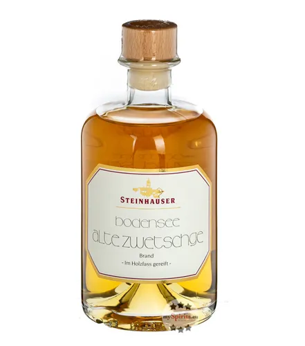 Steinhauser Bodensee Alte Zwetschge Brand - Obstbrände – Erleben Sie den einzigartigen Geschmack des Holzfass-gereiften Zwetschgenbrands von Steinhauser, perfekt für Genießer.