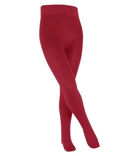 FALKE Unisex Kinder Strumpfhose Family K Ti nachhaltige Baumwolle dick einfarbig 1 Stück, Rot Lipstick 8000, 152-164