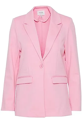 b.young BYRIZETTA Damen Blazer Longblazer Jacke mit Reverskragen und Knopf Regular Fit mit Stretch, Größe:38, Farbe:Begonia Pink (152215)