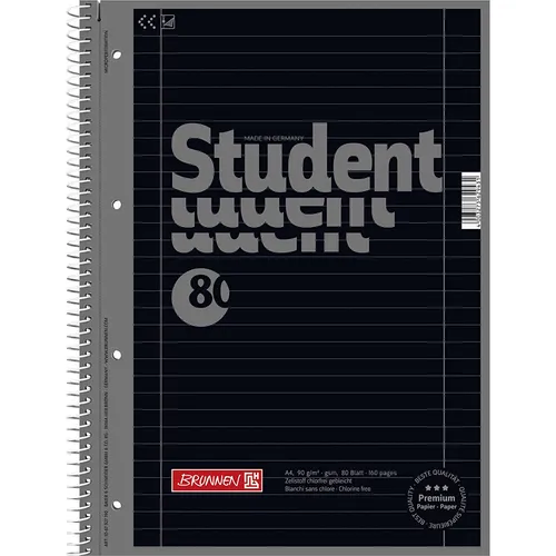 Brunnen Collegeblock onyx DIN A4 liniert 80 Blatt Liniatur 27