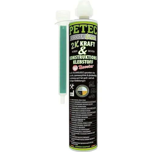 Petec Universalklebstoff 2K Kraft- & Kontstruktionsklebstoff Booster 94429 - Baumaterial, hochfester 2-Komponenten-Kleber für starke und dauerhafte Verbindungen auf verschiedenen Materialien.