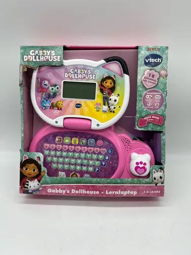 VTech Gabby's Dollhouse - Lernlaptop (Deutsch) (80-581104) - Lernspiel für Kinder mit interaktiven Spielen, fördert Kreativität und Problemlösungsfähigkeiten in einer bunten Gabby's Dollhouse-Welt.