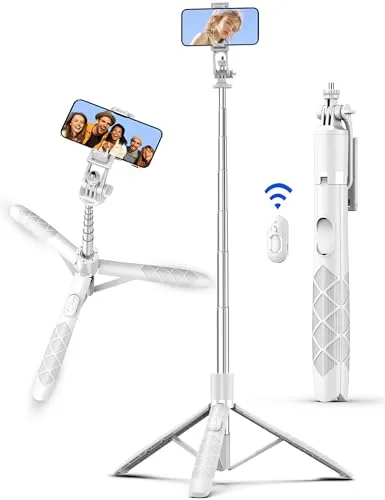 179CM Handy Stativ, Aluminium Handystativ mit Fernbedienung, Erweiterbarer All-in-1 Selfie Stick, Stativ für iPhone, Smartphone & Kamera Stative, Handyhalter für iPhone/Android/Kamera